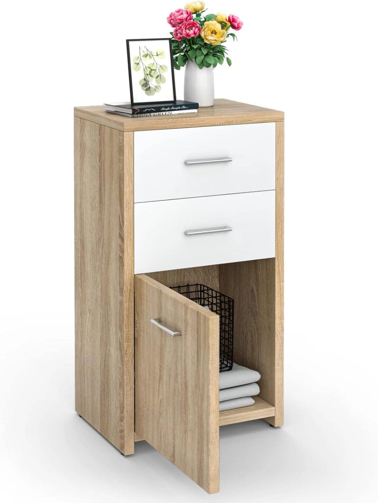 Armadio con 3 Cassetti, Mobiletto Multiuso in Stile Moderno, Ideale per Salone Camera da Letto Ufficio, 40 x 30 x 77,5 cm, Naturale