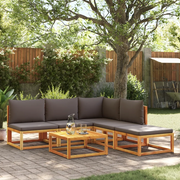 Set di divani da giardino 6 pezzi con cuscini in legno di acacia e corda 3278841