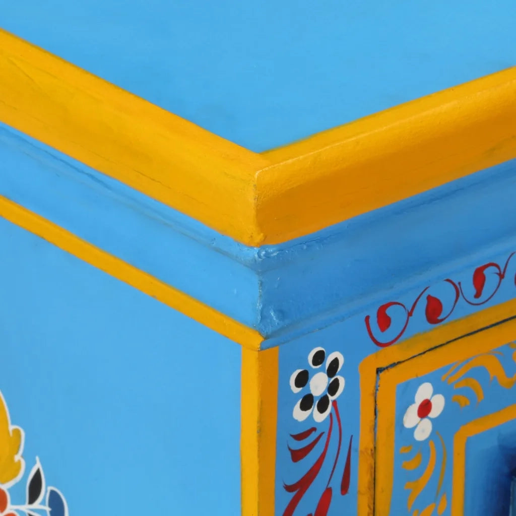 Credenza in Legno Massello di Mango Turchese Dipinta a Mano 244838