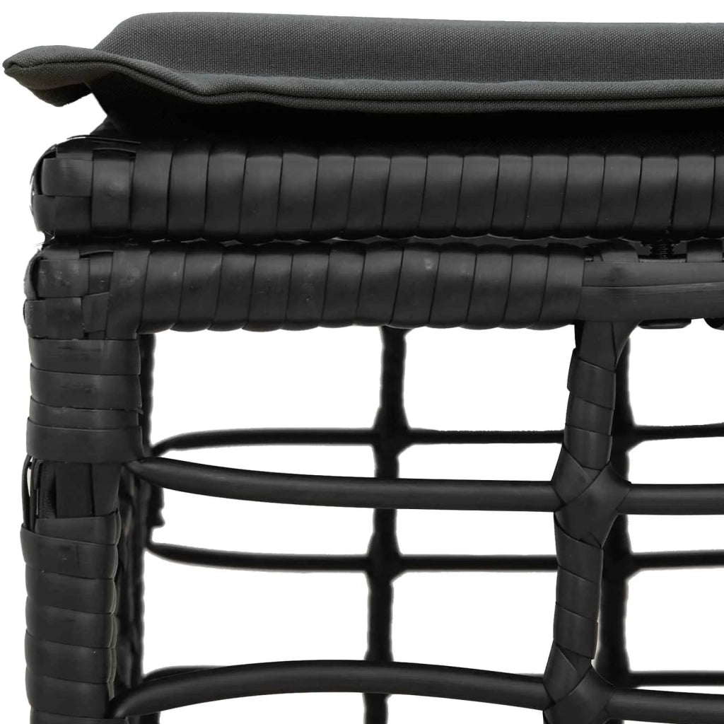 Poggiapiedi da Giardino Nero polyrattan 42026737