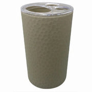 Trade Shop - Porta Spazzolini Bicchiere Accessorio Bagno Beige 3 Fori Portaspazzolini 79178 -