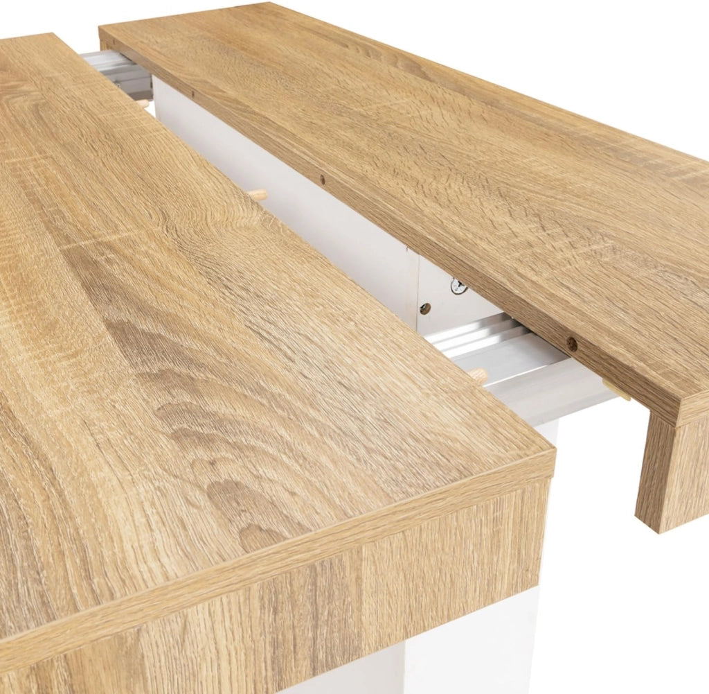 Consola extensible EDEN 10 personas 235cm madera y blanco