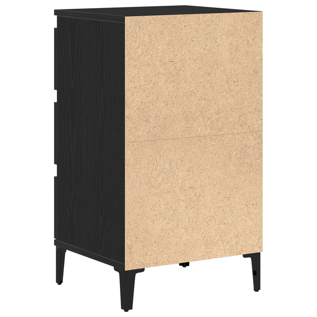 Comodino  Nero Rovere 40x35x70 cm Legno ingegnerizzato