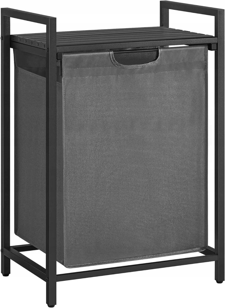 Cesto portabiancheria Valora grigio a scomparto singolo, stile loft, 65 l