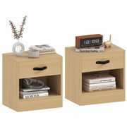 Tavolini da salotto con cassetto e scaffale ¨C Minimal ¨C 39x28x41 cm naturale