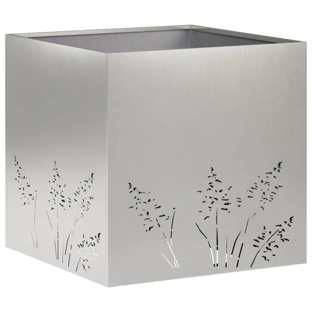 Vaso da giardino Argento 50 x 50 x 49 cm Acciaio Inox 8005800