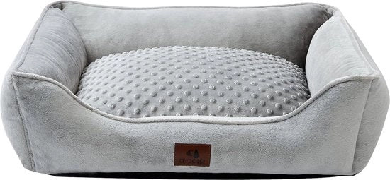 Letto per cani morbido e comodo - lavabile e super soffice - grigio - 55 x 45 x 16 cm