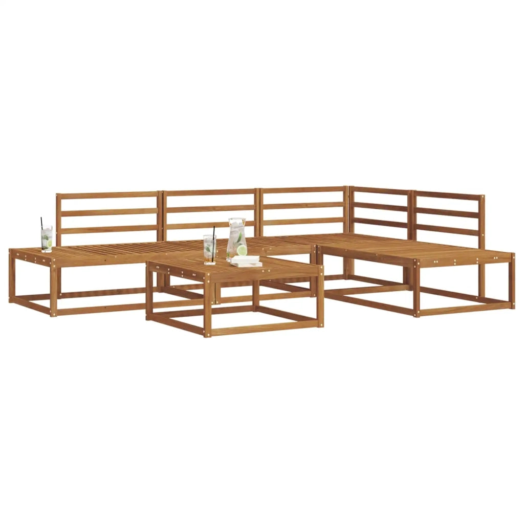 Set di divani da esterno Naturale Legno di Acacia Massello