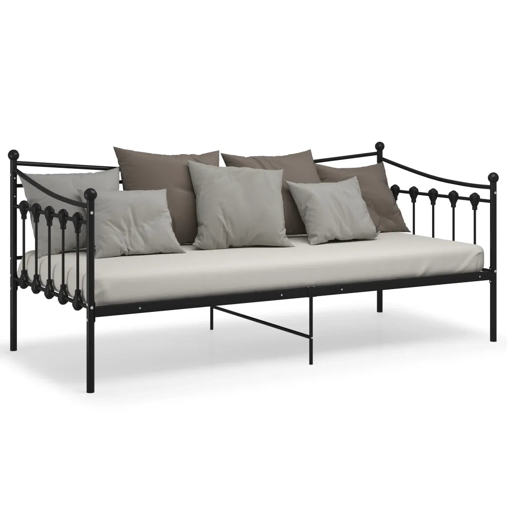 Telaio Divano Letto Nero in Metallo 90x200 cm 324755