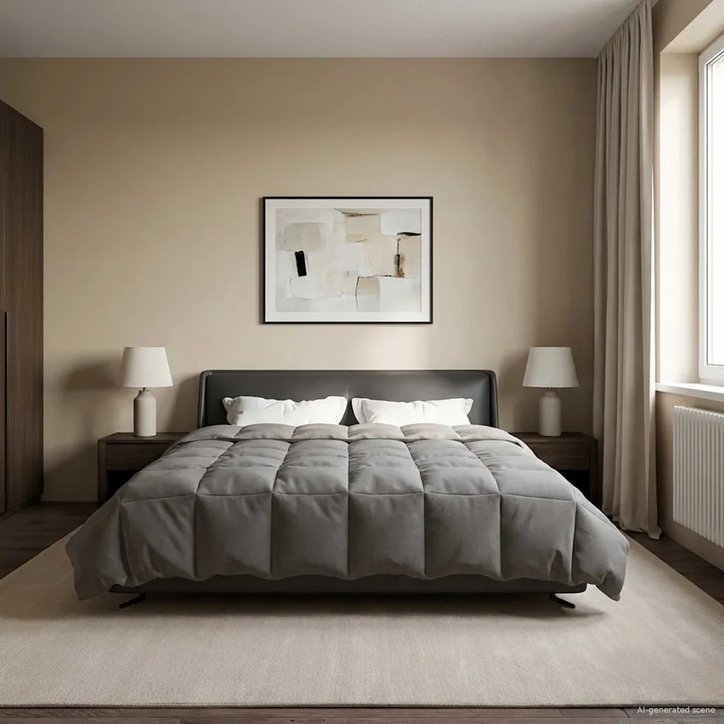 Duvet Estivo Trapuntato Grigio chiaro 240 x 260 cm Microfibra 42025928