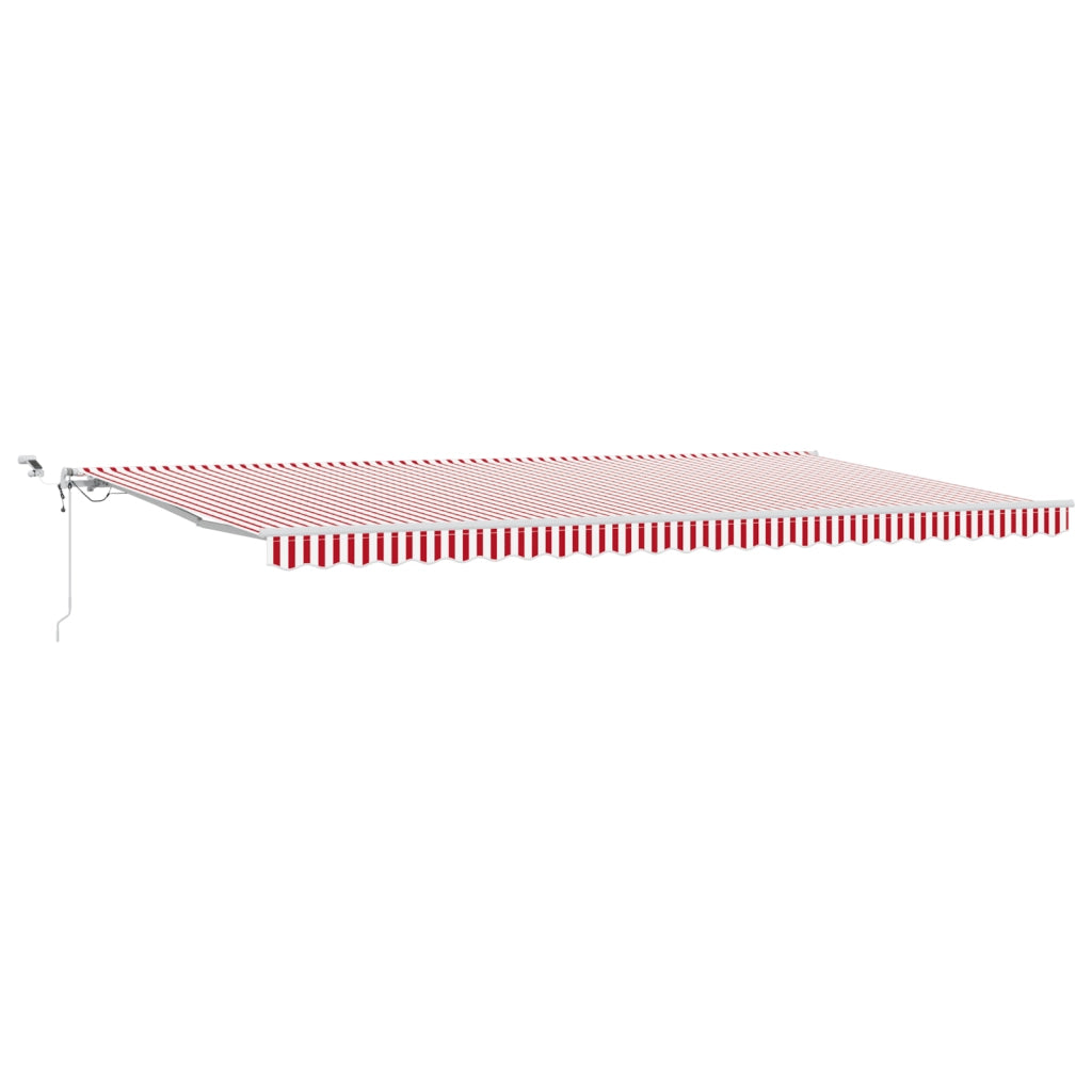 Tenda Retrattile Automatica con Strisce Rosse e Bianche 600x350 cm