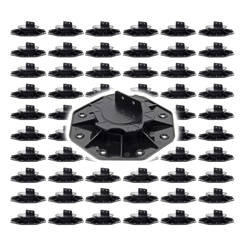 Set 60 supporti per pavimenti galleggianti, Altezza regolabile 18-25mm Max 2700 kg, Piedini per Decking