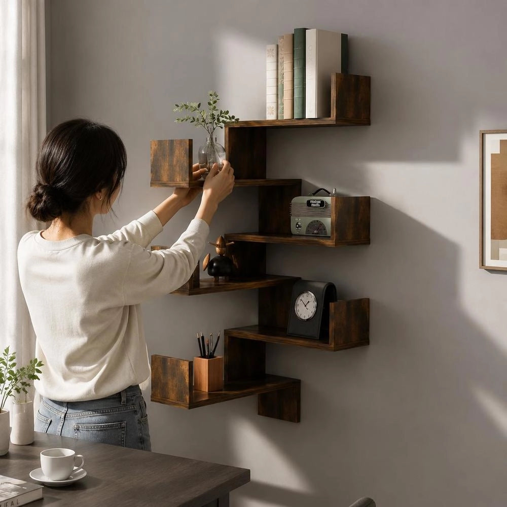 Wall Corner Shelves, 2 Pieces, Smoked Oak, 40x40x50 Cm, Engineered Wood.