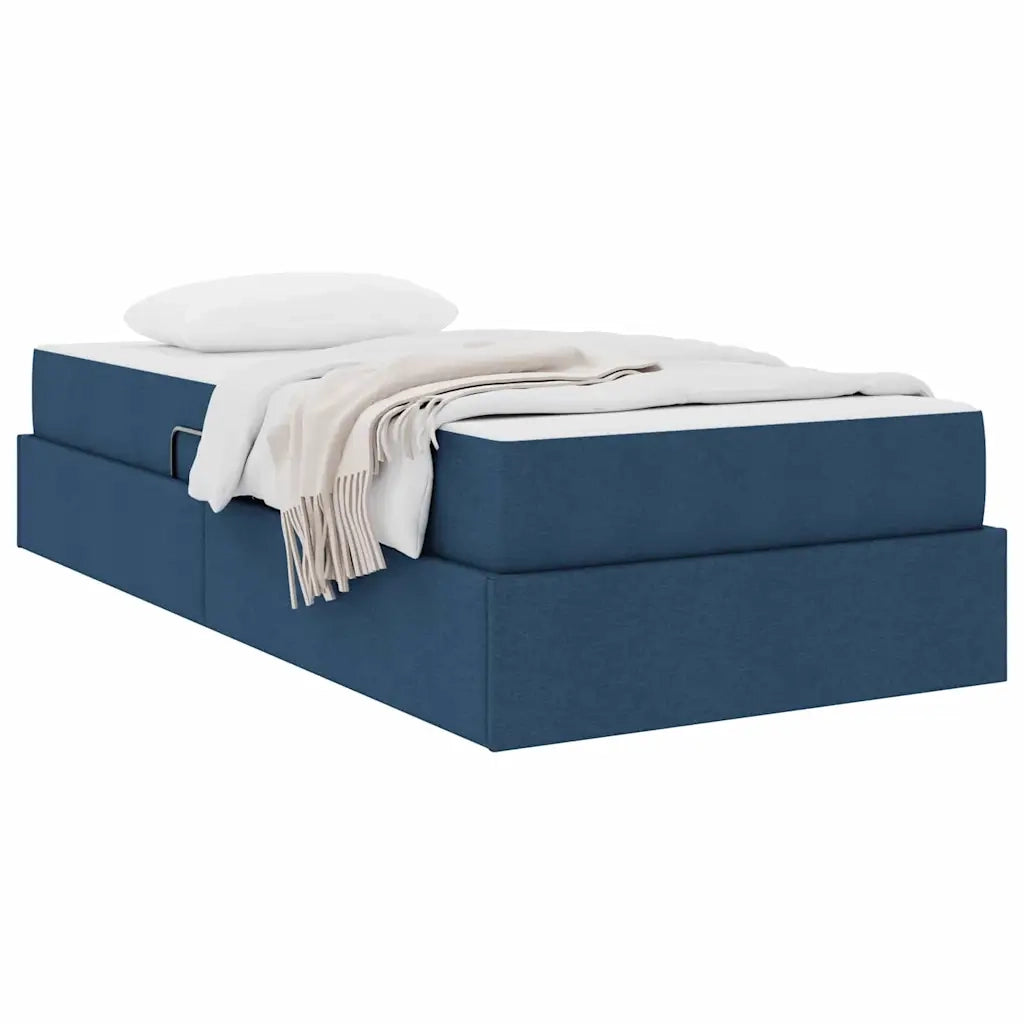Letto con contenitore e materasso Blu 90 x 190 cm Poliestere