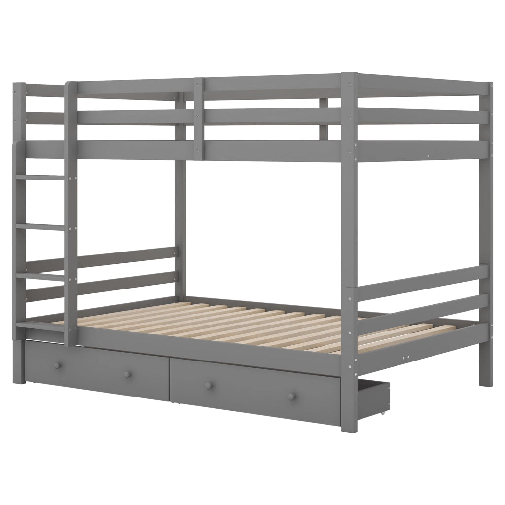 Letto a castello funzione contenitore pino grigio 140x200 cm