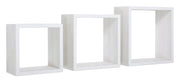Set 3 Mensole da Parete Cubo in Fibra di Legno Incubo Rovere Sbiancato