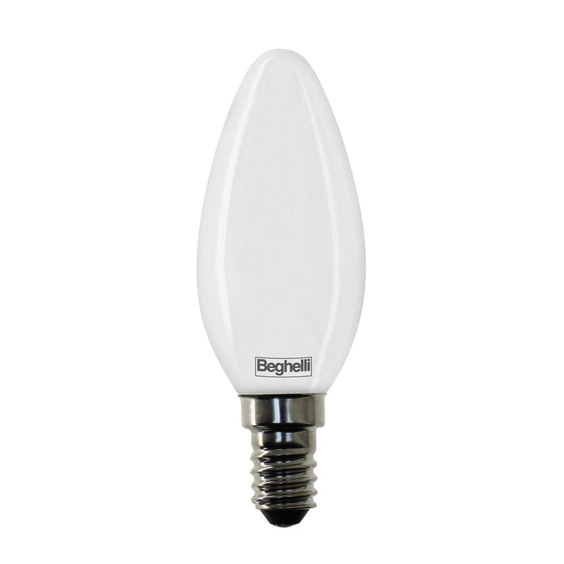 Beghelli LAMPADA LED OLIVA E14 5W 4000K TUTTOVETRO OPALE