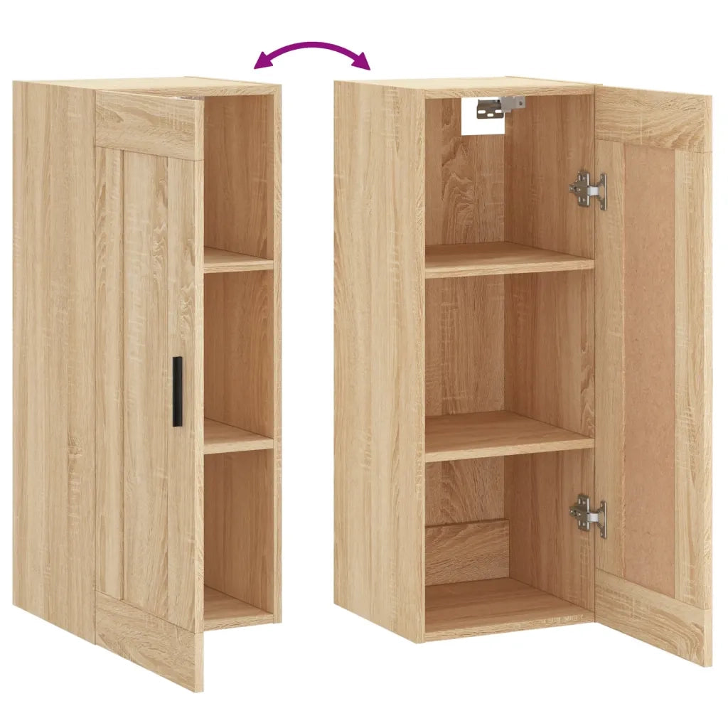 vidaXL Mobile a Parete Rovere Sonoma 34,5x34x90 cm Legno Multistrato