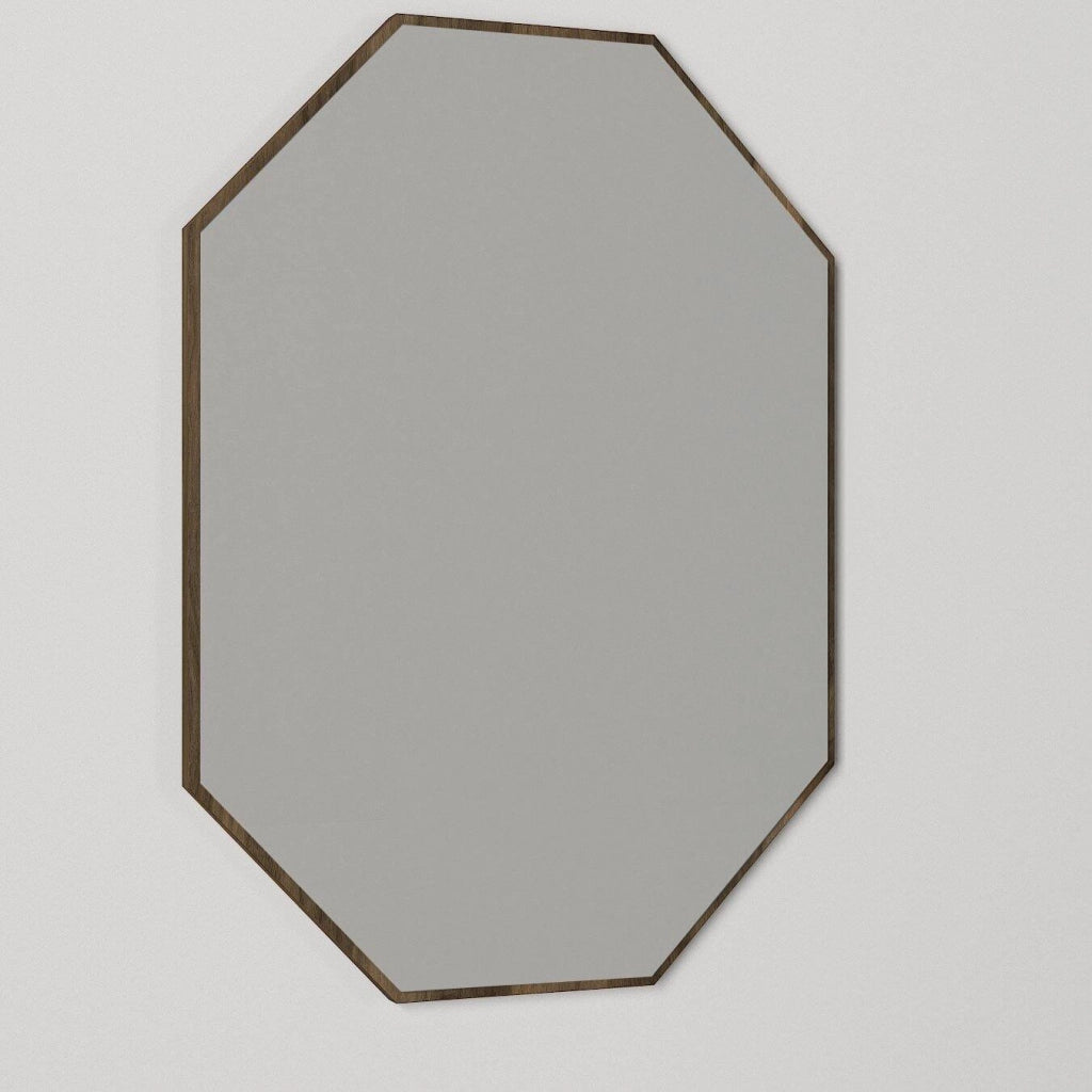 Giudice, Specchio Forma Ottagonale, 2x70h cm Marrone Noce