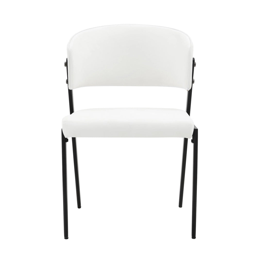 Set di 2 sedie da pranzo imbottite in PU bianco