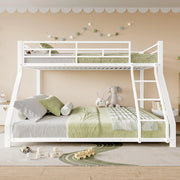 Letto a castello metallico 90+140x200cm - Xylo - bianco, EN747, sicuro