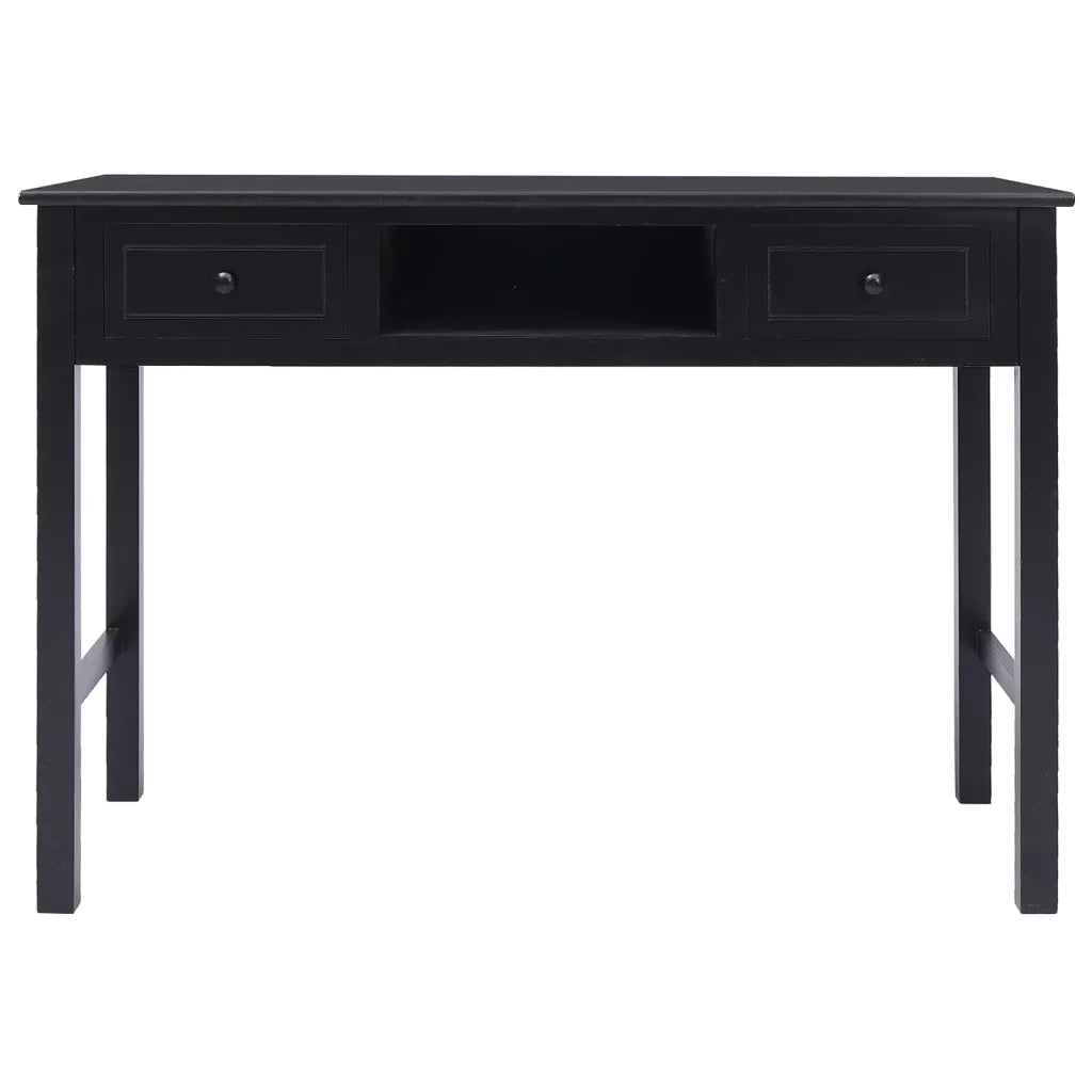 Scrivania Nera 108x45x76 cm in Legno Massello di Paulownia cod mxl 78464