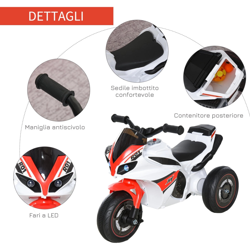 Moto Cavalcabile per Bambini   Bianco e Rosso