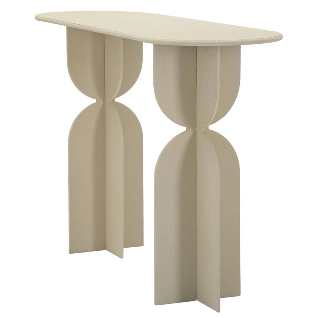 Console Dune in ferro color crema 120x40x75,5 cm