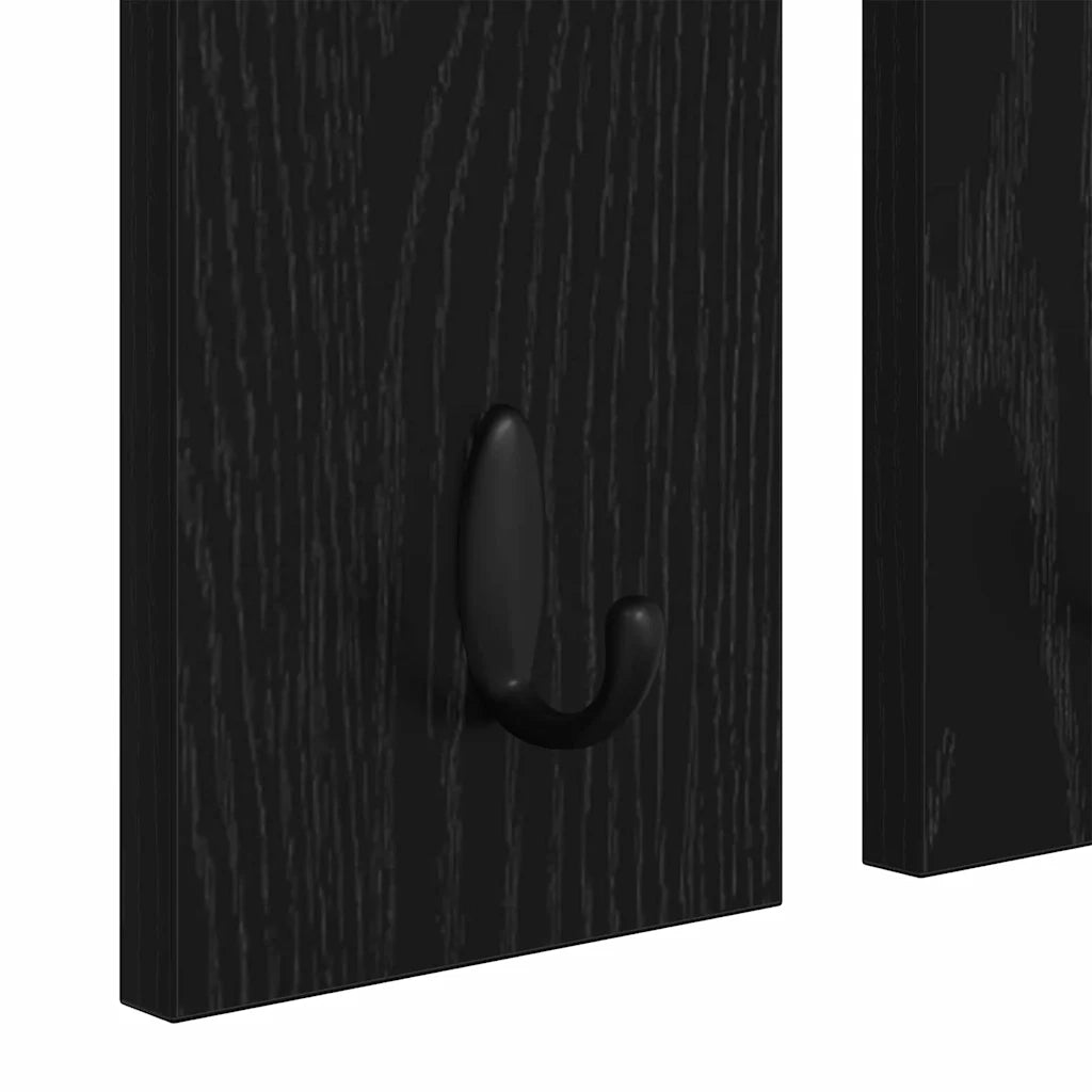 vidaXL Appendiabiti a muro con lo scaffale Rovere nero 85 x 10 x 45 cm