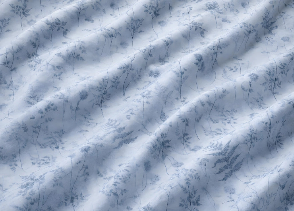 Completo Lenzuola Letto In 100% Cotone Made Italy Disegno Soffione - Piazza E Mezza - Azzurro