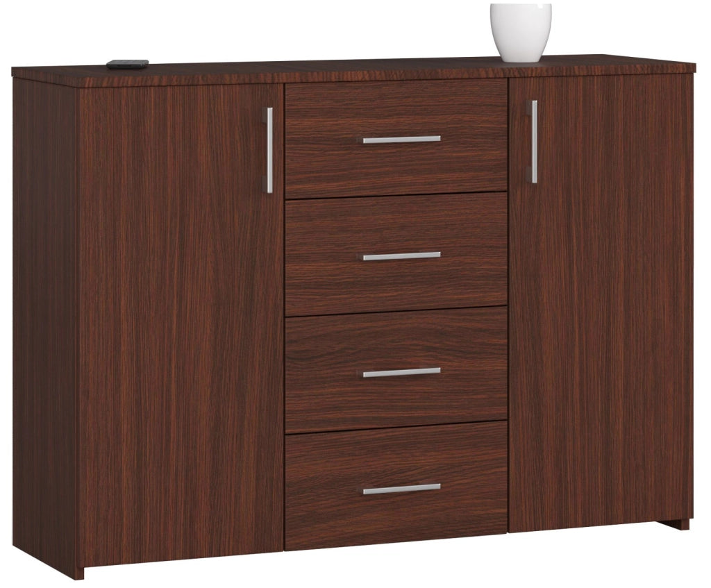 Cassettiera AKORD K45 Cassettiera Wengé 110 cm 2 ante 4 cassetti 110x35x80 cm