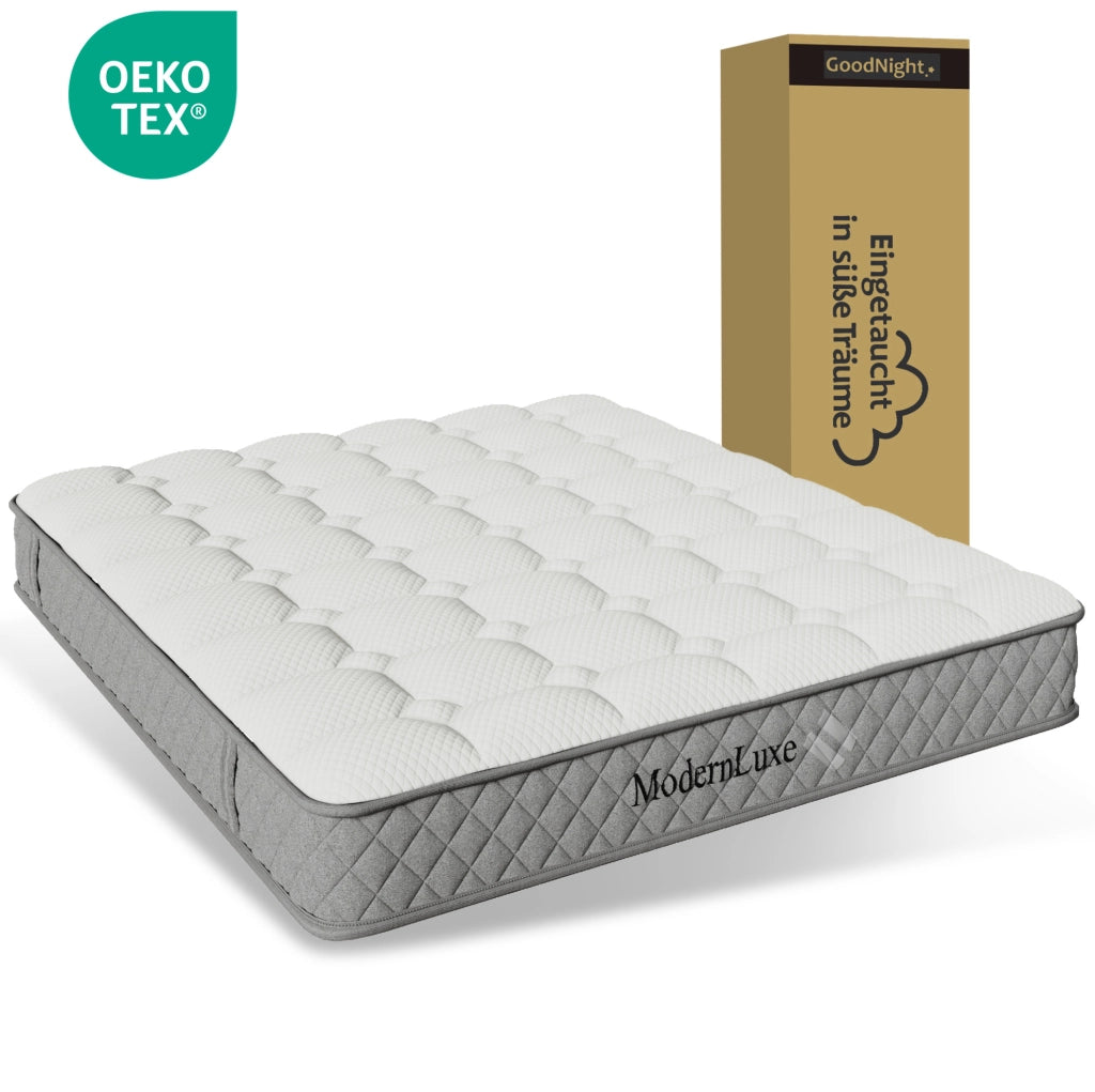 Letto matrimoniale 140x200 cm in lino beige con testiera USB e Type-C; 4 cassetti; materasso incluso