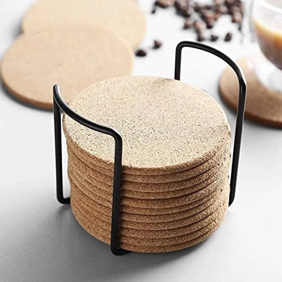 20 pezzi di supporto per bicchieri in gomma con holder in metallo per ufficio, caffè o bar, ecocompatibile, resistente al calore, riutilizzabile (10 cm, rotondo)