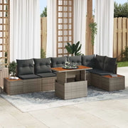 Set Divano da Giardino 7 pcs Grigio Poly Rattan 3358813