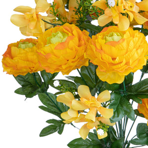 Set 2 Bouquet Artificiale Ranuncoli/Orchidea Artificiali X 18 50 cm