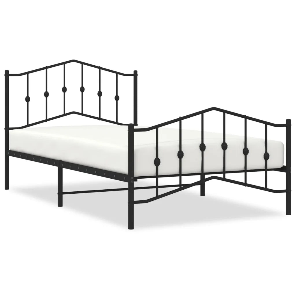 Giroletto con Testiera e Pediera Metallo Nero 107x203 cmcod mxl 84233