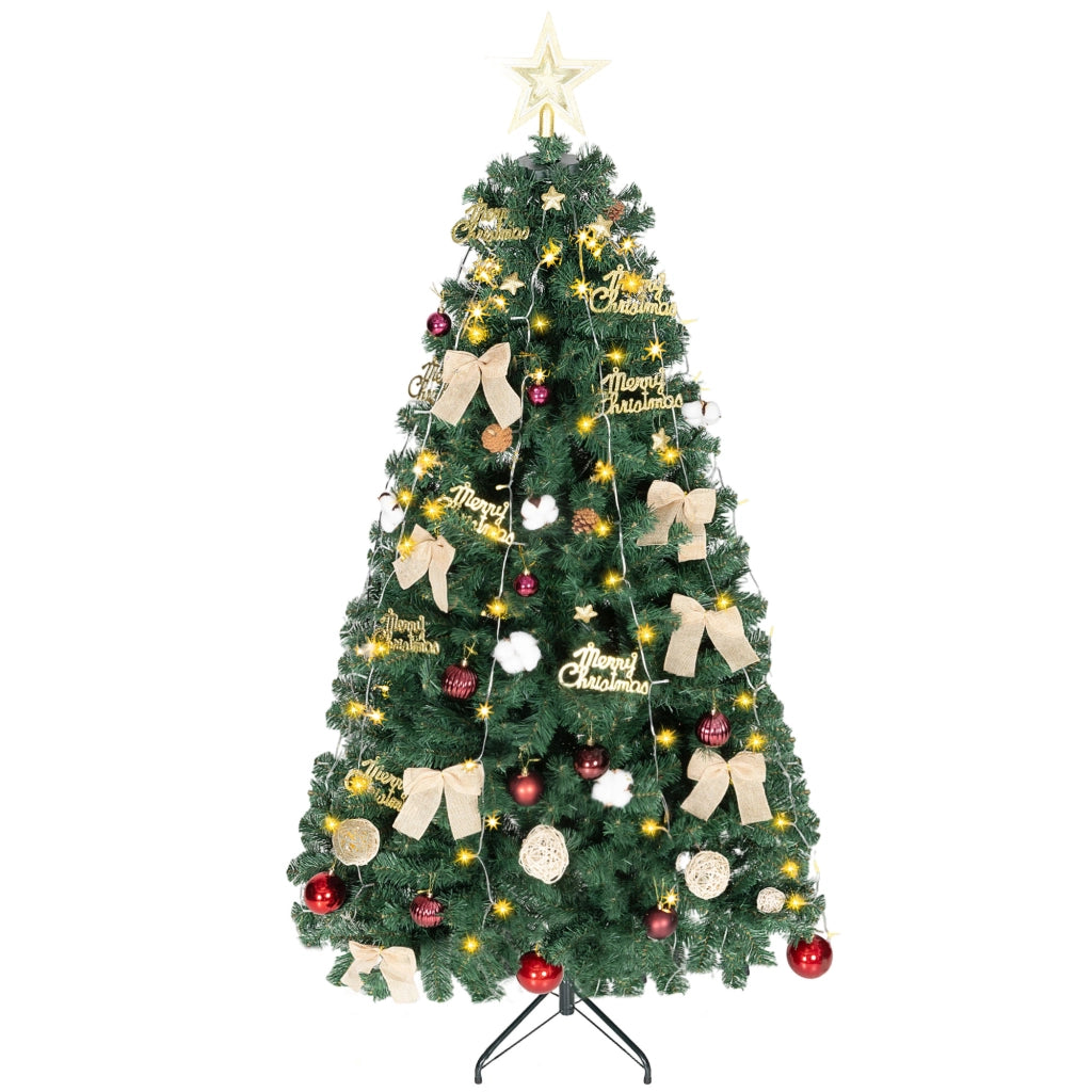 Albero di Natale 180 cm ¨C zephmum ¨C Verde con 200 Luci LED Bianco Caldo