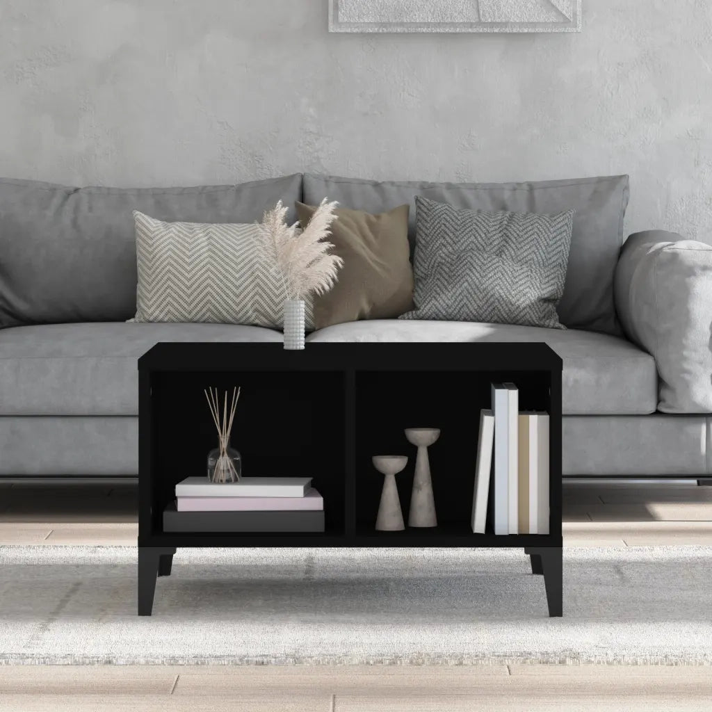 Tavolino da Salotto Nero 60x50x36,5 cm in Legno Multistrato 821037