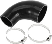 Slang in Silicone a 90 Gradi - Diametro Interno 51mm/70mm - Lunghezza 90mm - Nero - Tessuto a Doppia Lastra - Resistente a Temperature Elevate - Slang di Raffreddamento