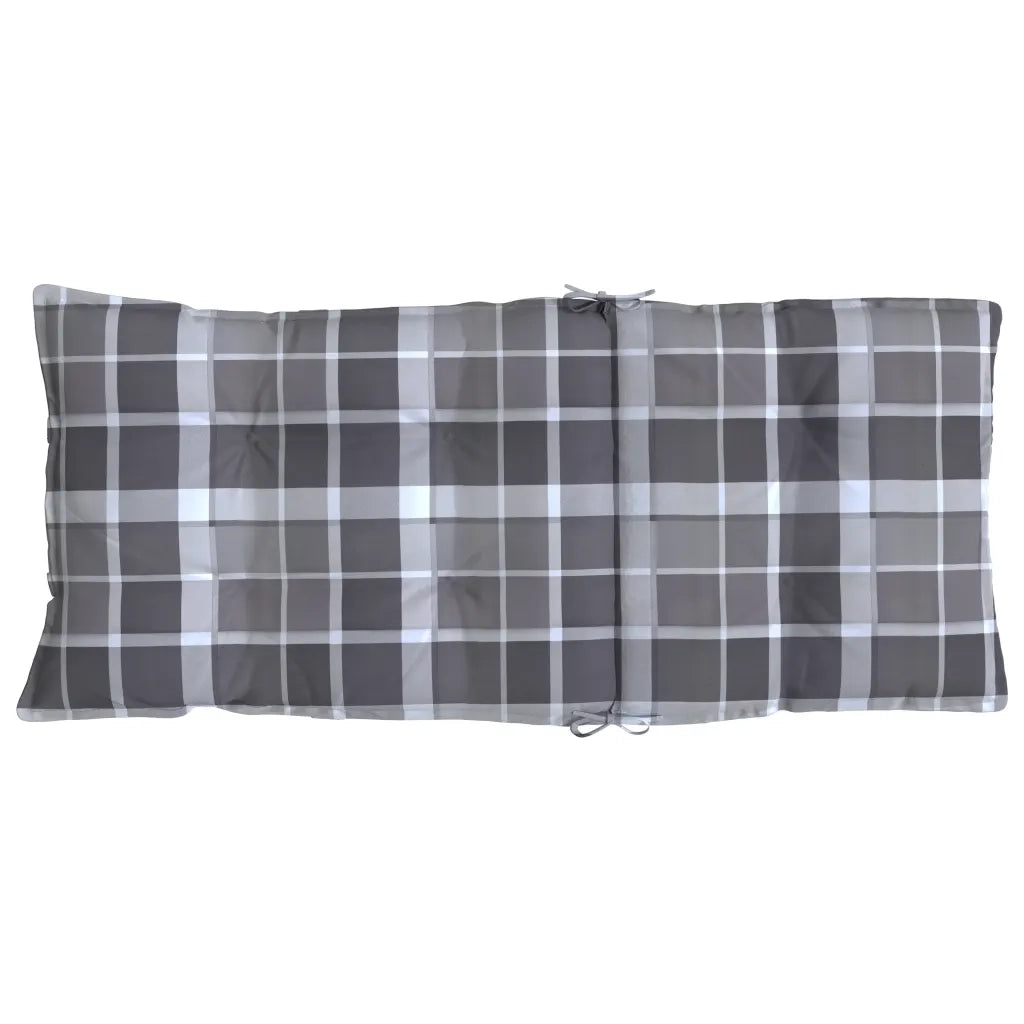 Cuscini Sedia Schienale Alto 6 pz Quadri Grigio Tessuto Oxford 377646