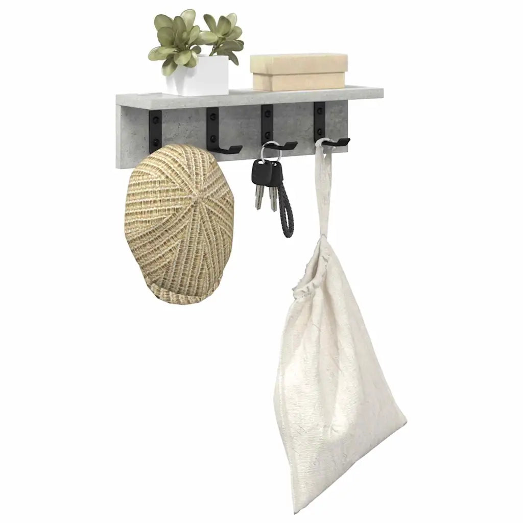 Appendiabiti a muro Grigio cemento 40 x 10,5 x 10,5 cm 874350