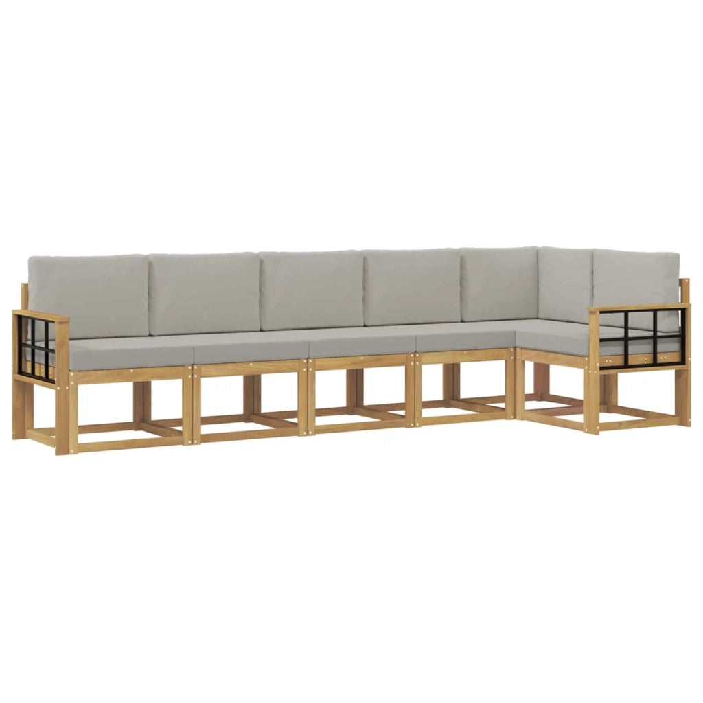 Set di divani da esterno 6 pcs Bianco e Grigio Chiaro 3387710