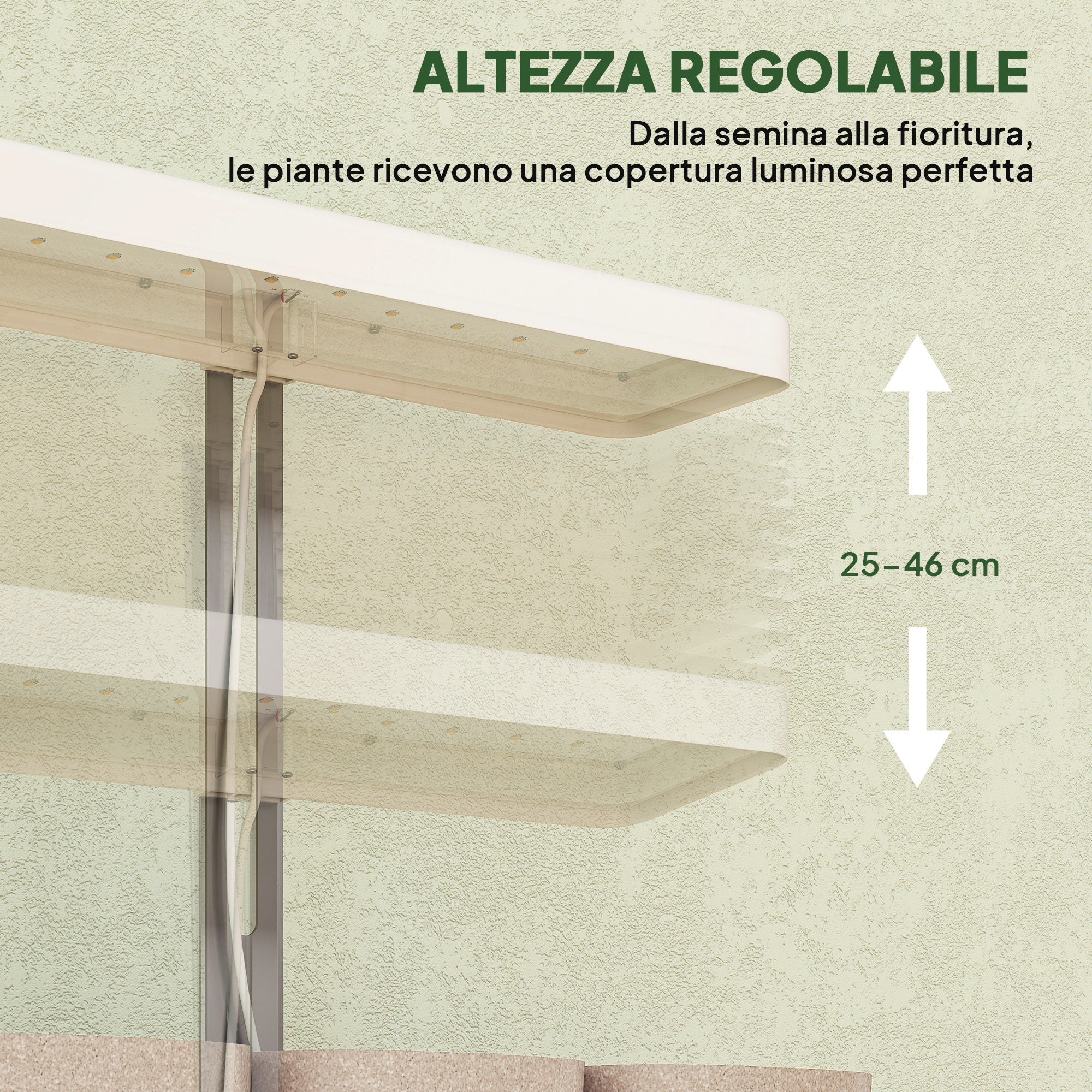 Lampade per Pianta 42 Luci LED con 3 Vasi Timer e Illuminazione Regolabile Bianco