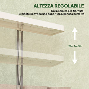 Lampade per Pianta 42 Luci LED con 3 Vasi Timer e Illuminazione Regolabile Bianco