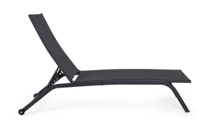 Lettino Prendisole da Giardino con Ruote 63/68x195x101 cm  in Acciaio Raul Antracite