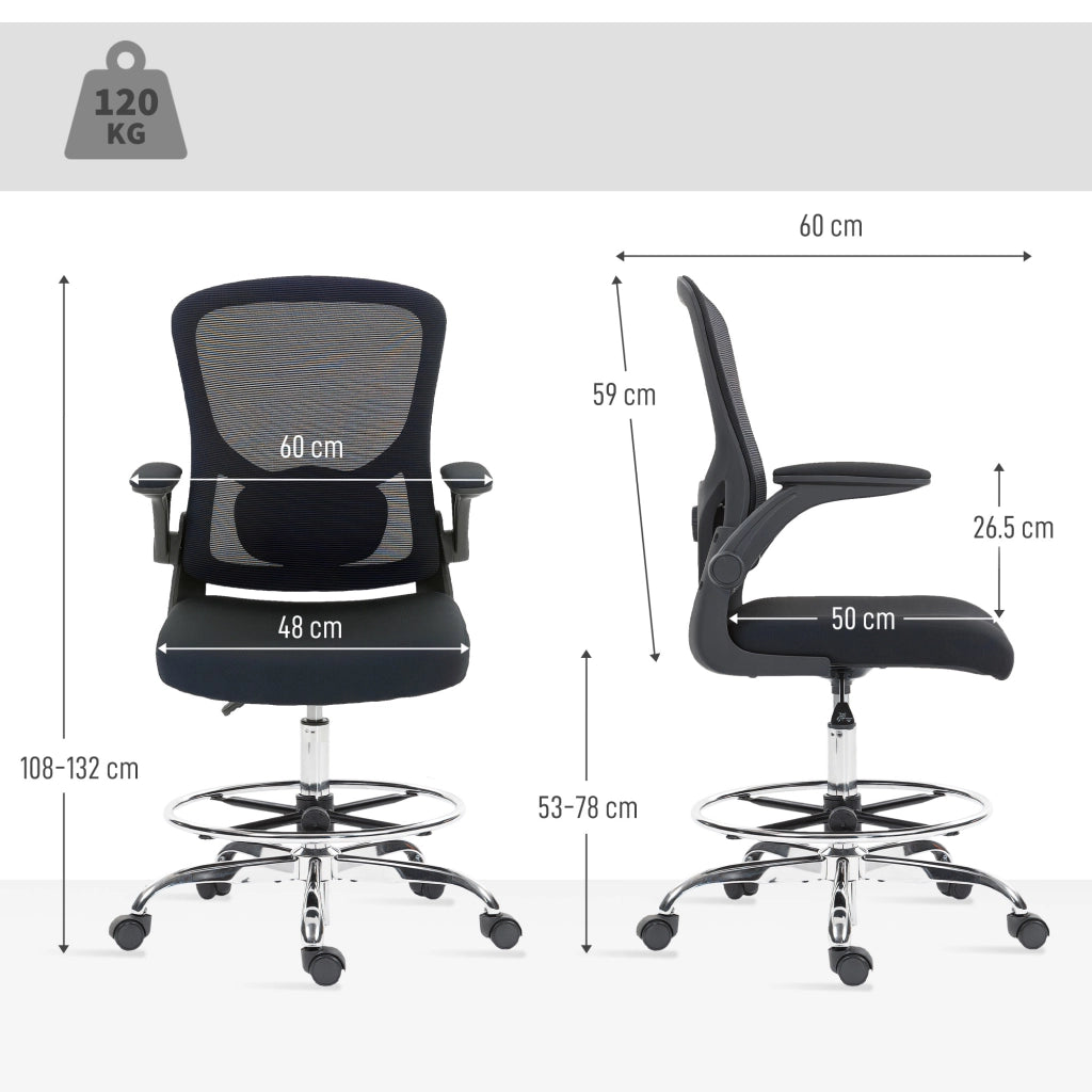 Sedia da ufficio con supporto lombare, regolabile in altezza, girevole ¨C zephmum ¨C nero