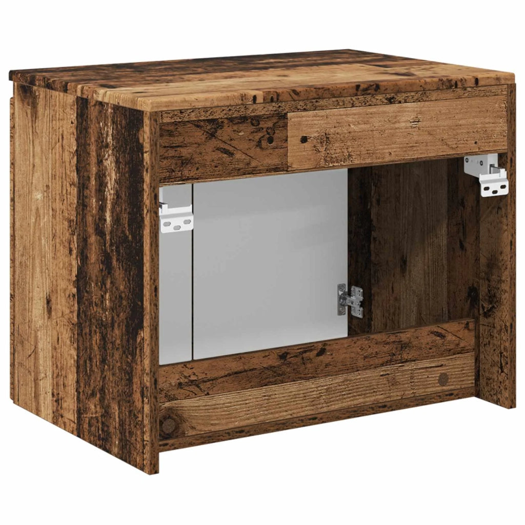 Mobiletto da Bagno a Muro Legno antico 62,5 x 44,5 x 50 cm