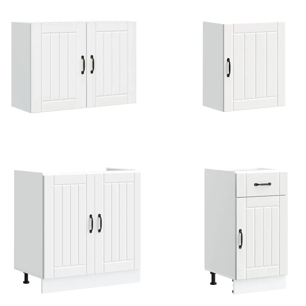 Set Mobili da Cucina 7 pz Lucca Bianco Legno Multistrato 3314771