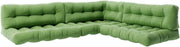 Set di cuscini per pallet "Flocken", Verde, 7 scomparti, per l’imbottitura di sedute e schienali su pallet europallet