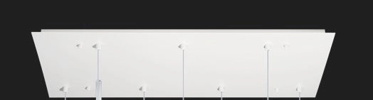 SOSPENSIONE BIANCO 7 LUCI RETTANGOLARE VETRI 3X TR + 4X FU 1177BI-S7 R-TF